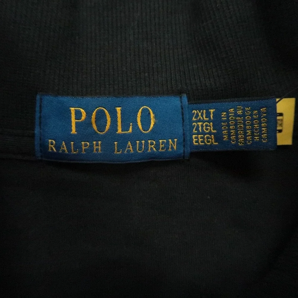 Polo Ralph Lauren Sweater‎ Men XXL Tall Black Double Jersey Quarter Zip 2XLT NWT